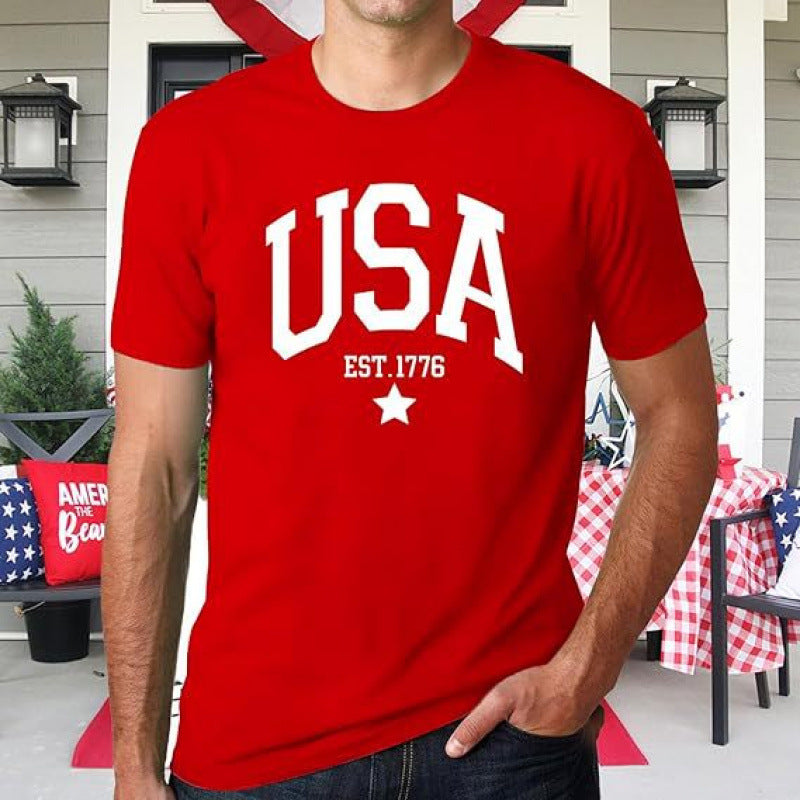 Deals New Mens Patriotic Abstract USA Flag Polo Shirt Brush Stroke Stars Stripes Short Sleeve Casual Tee