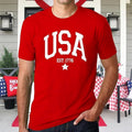 Deals New Mens Patriotic Abstract USA Flag Polo Shirt Brush Stroke Stars Stripes Short Sleeve Casual Tee