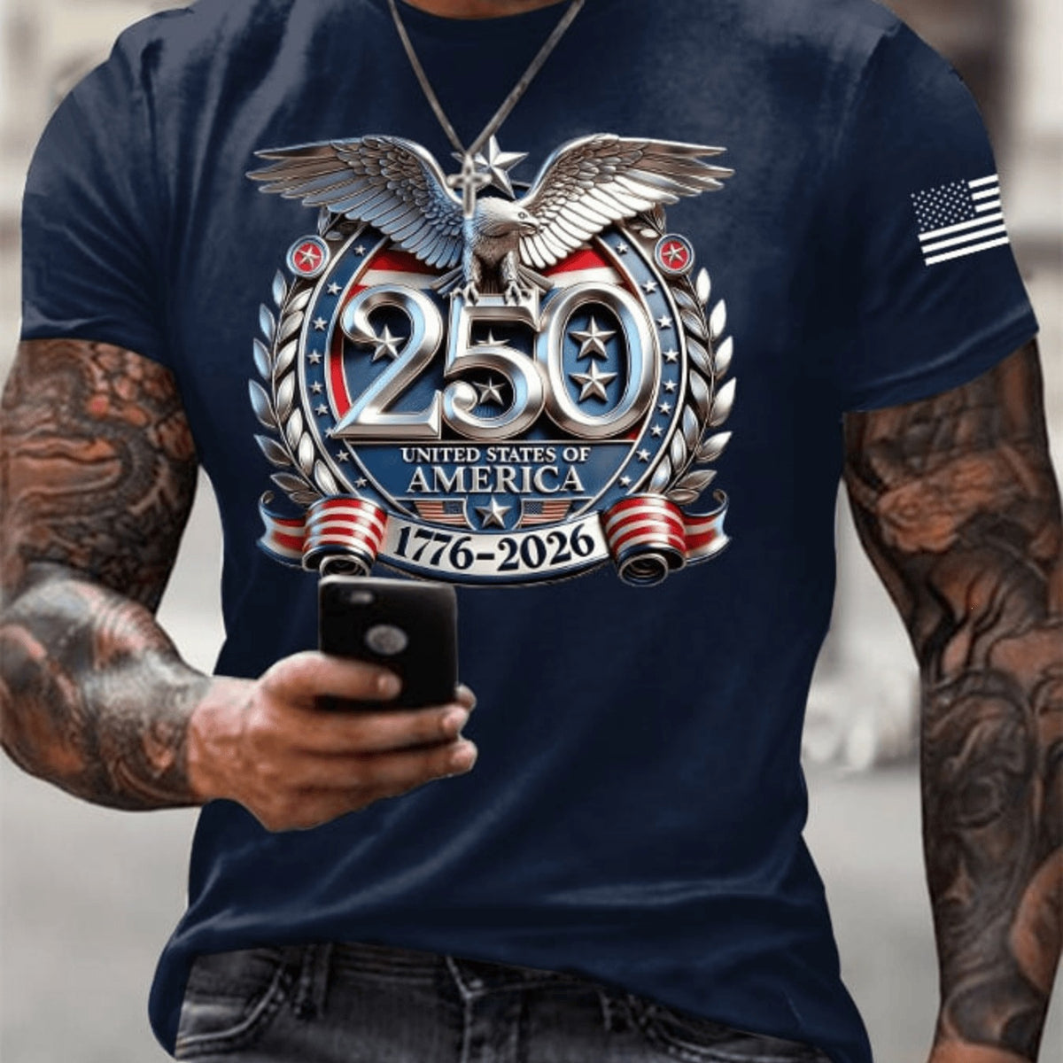 Deals New Mens Patriotic Abstract USA Flag Polo Shirt Brush Stroke Stars Stripes Short Sleeve Casual Tee