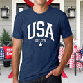 Deals New Mens USA 250 Statue Of Liberty Men Polo Shirt Patriotic Star Spangled Short Sleeve Golf Top