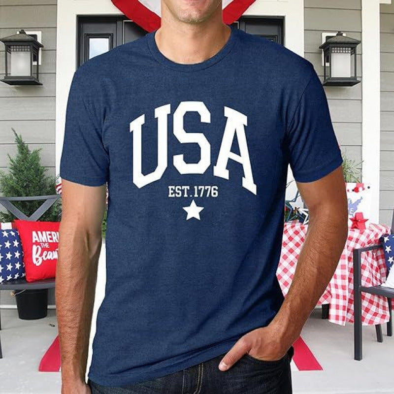 Deals New Mens American Eagle USA Flag Polo Shirt Patriotic Bold Graphic Short Sleeve Golf Top