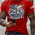 Deals New Mens USA 250th Anniversary Eagle Emblem Men Short Sleeve T Shirt Patriotic 1776-2026 Graphic Tee